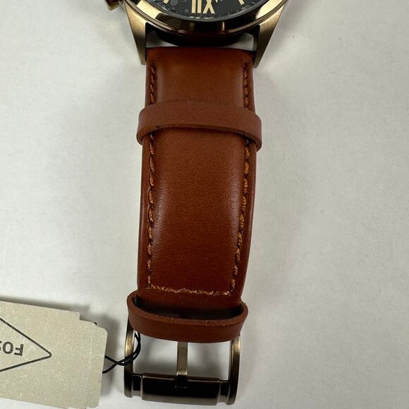 NWT Fossil Flynn Chronograph Brown Leather Men's Watch BQ2261 - Picture 7 of 12